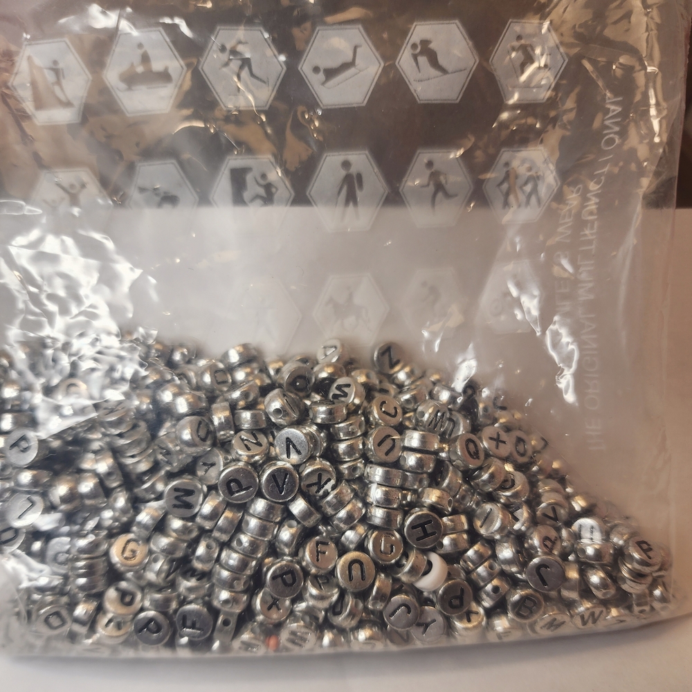 Silver Alphabet Beads